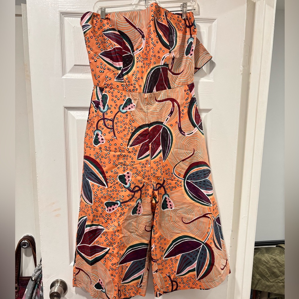 GRASS FIELDS  sleeveless Ankara jumpsuit Multi color sz 12